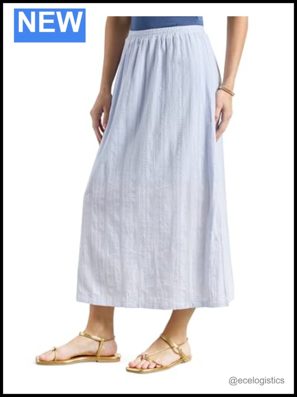 Women's Woven Jacquard Midi A-Line Skirt Cotton Pull On Workwear